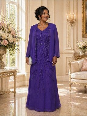 🛑SOLD IN BOUTIQUE🛑 #743 Purple Beaded Evening Dress with Jacket-Size 14/Large